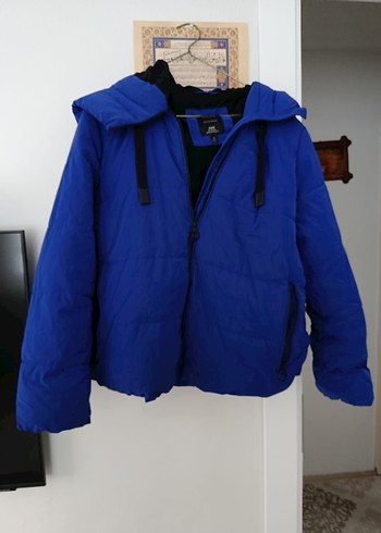 l Beden mavi Renk Kadın Mavi Midi Street Wear Kışlık Mont