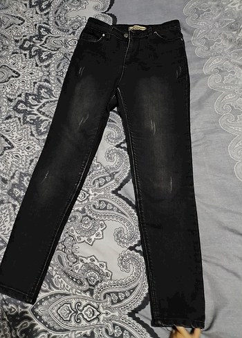 Kadın Siyah Regular Fit Denim Pantolon