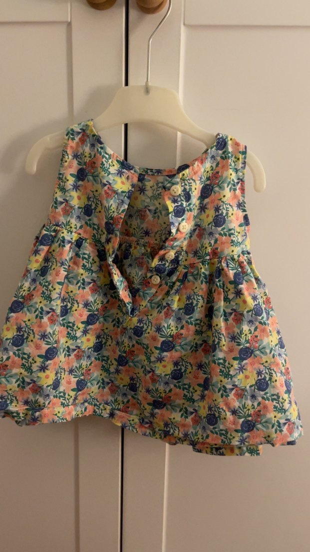 Çiçek Desenli Kolsuz Kız Çocuk Elbisesi - Görsel 2