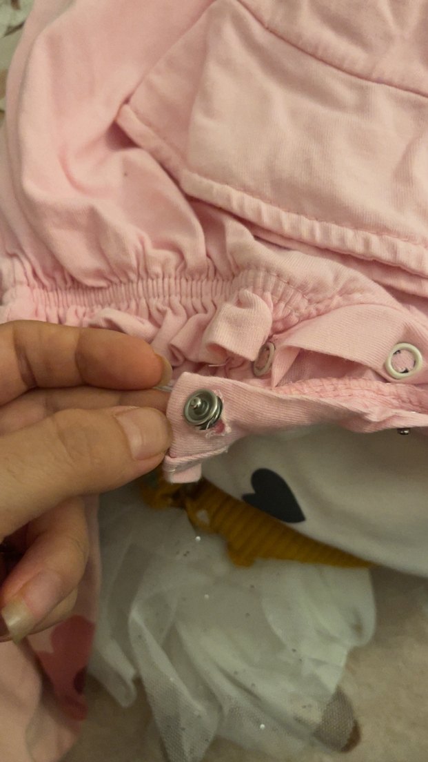 Pembe Fırfırlı Nakışlı Bebek Kız Takımı - Görsel 3