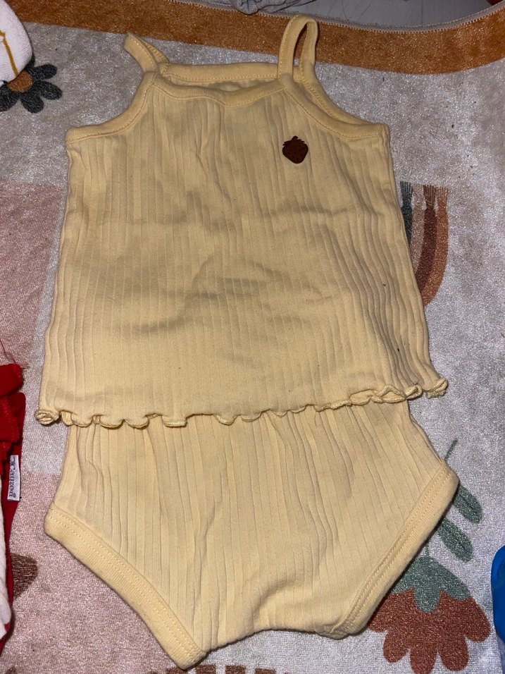 Sarı Askılı Bebek Kız Takımı - Görsel 2