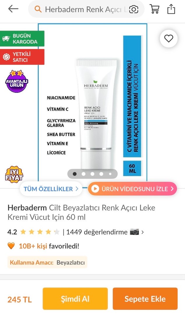 Herbaderm Renk Açıcı Leke Kremi - Görsel 3