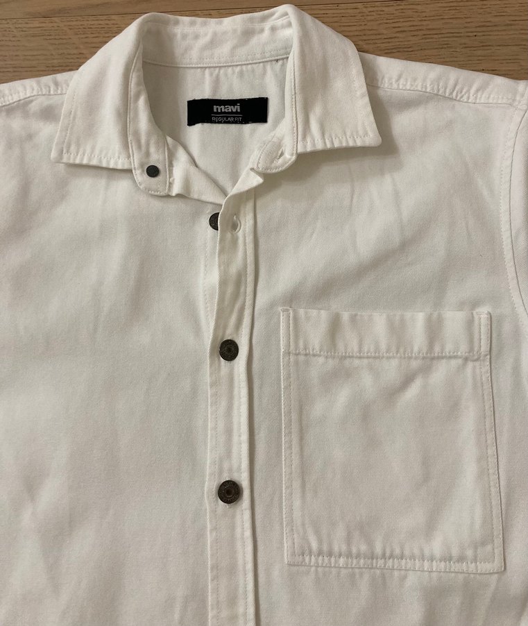 Mavi jeans kot ceket gömlek - Görsel 2