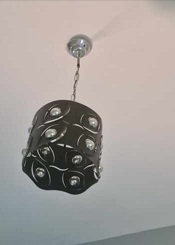 Siyah Metal Zincirli Tavan Lambası avize