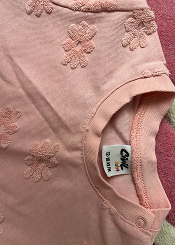 Pembe Nakışlı Bebek Kız Takımı - Görsel 2