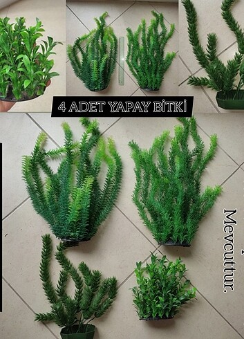 4 Adet Büyük-Küçük Yapay Bitki