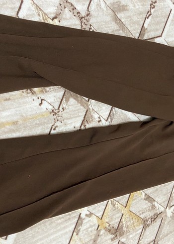 Kadın Kahverengi Drapeli Kumaş Pantolon