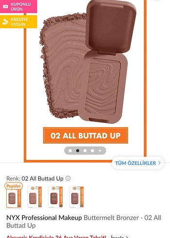 NYX NYX Buttermelt Krem Pudra Bronzer - 02 All Buttd Up