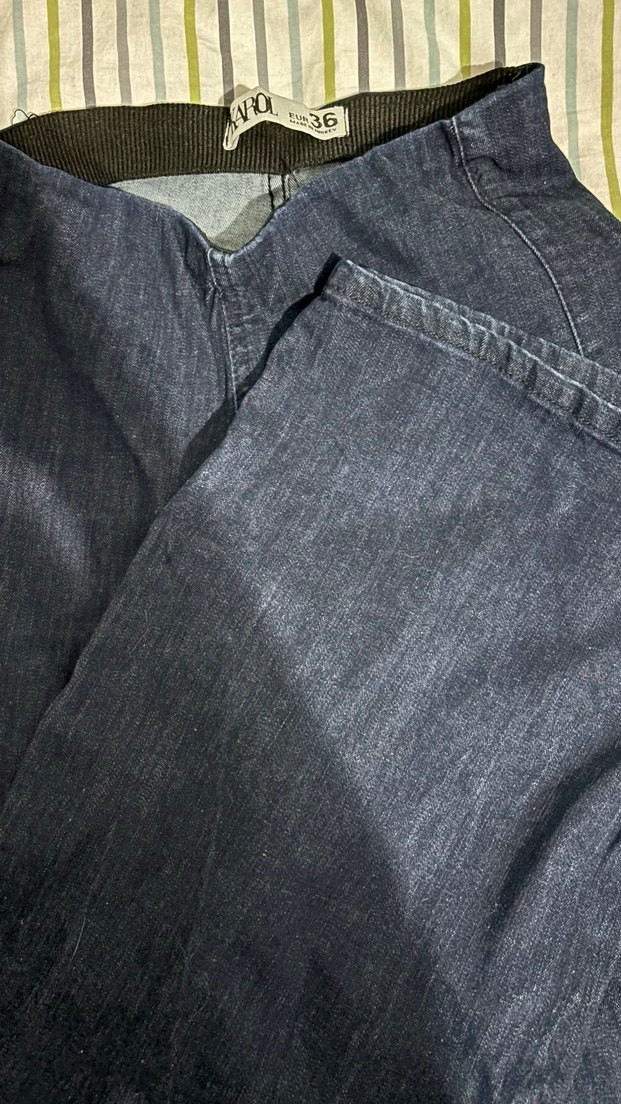 Lacivert Midi Kadın Jean Pantolon - Görsel 2