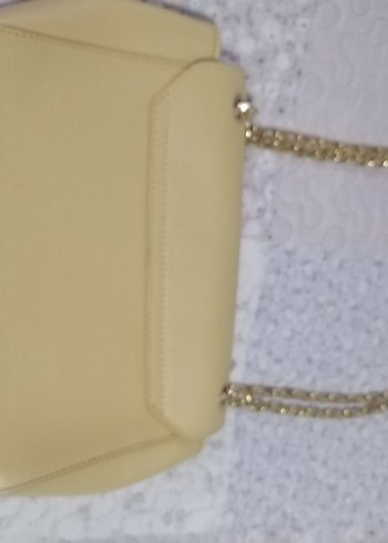 Zincir Detaylı Bej Deri Kadın Çanta - Görsel 7