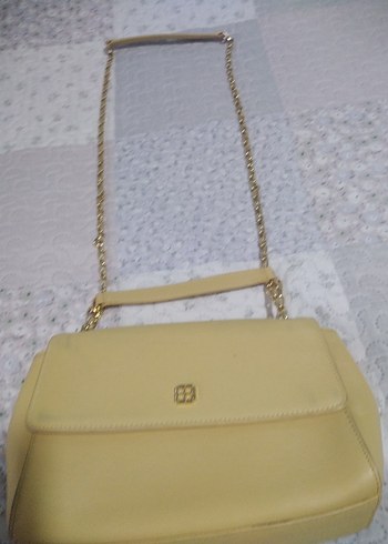 Zincir Detaylı Bej Deri Kadın Çanta - Görsel 5