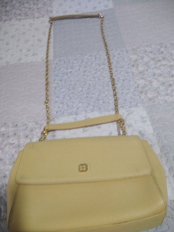 Zincir Detaylı Bej Deri Kadın Çanta - Görsel 5