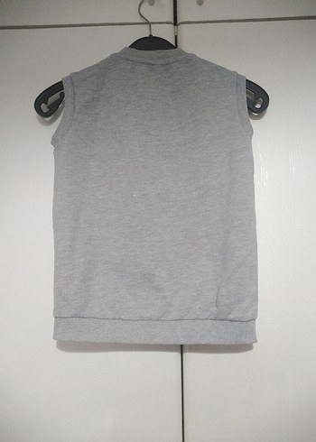 Gri Erkek Çocuk Fermuarlı Yelek - Görsel 3