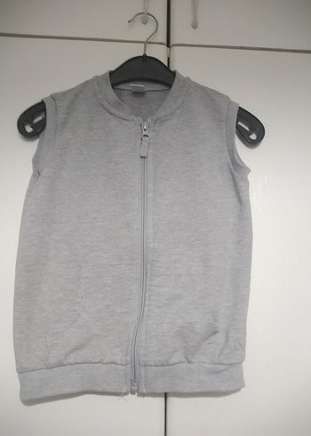 Gri Erkek Çocuk Fermuarlı Yelek - Görsel 2