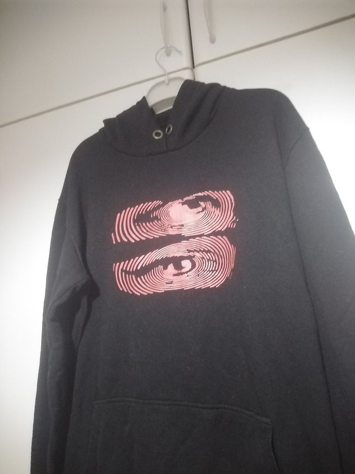 Siyah Baskılı erkek Sweatshirt - Görsel 2