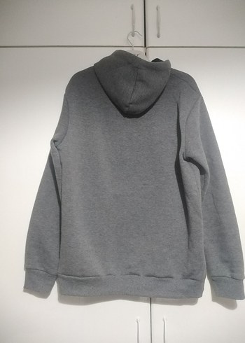 Gri Kapüşonlu Kadın Sweatshirt - Görsel 4