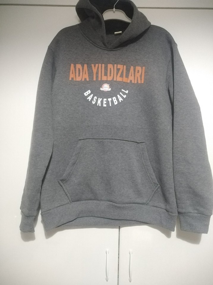 Gri Kapüşonlu Kadın Sweatshirt - Görsel 2