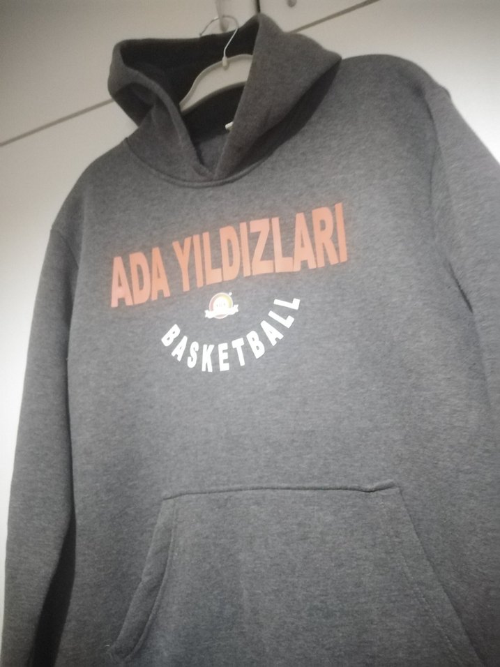 Gri Kapüşonlu Kadın Sweatshirt - Görsel 3