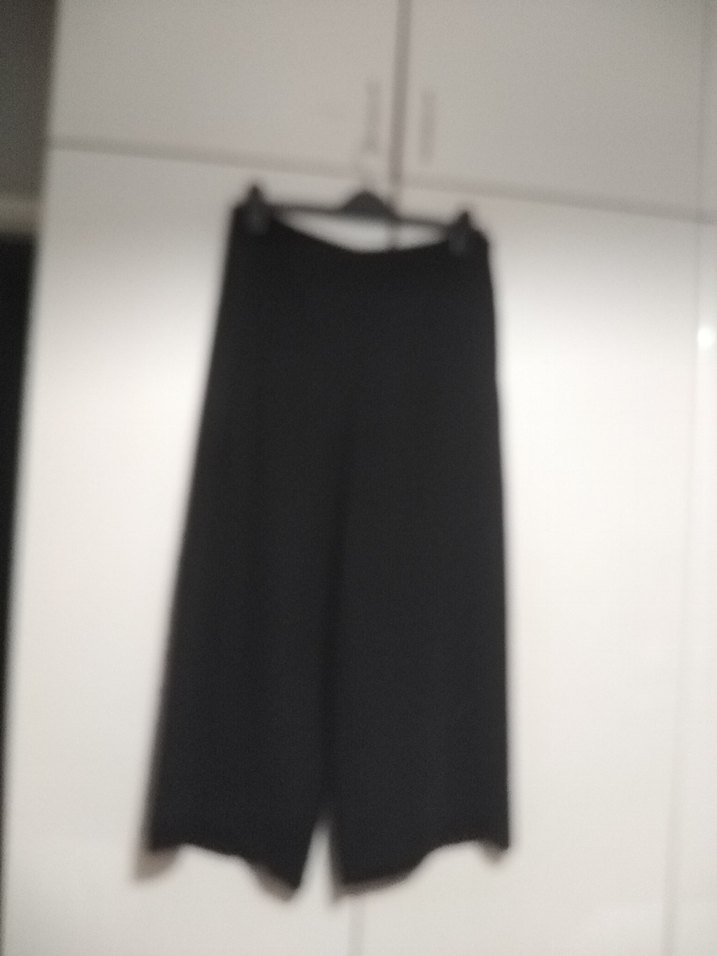 Siyah Midi Salaş Kumaş Pantolon - Görsel 2