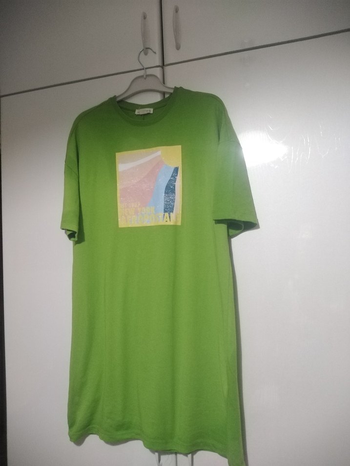 Yeşil Baskılı bayan Tişört - Görsel 2