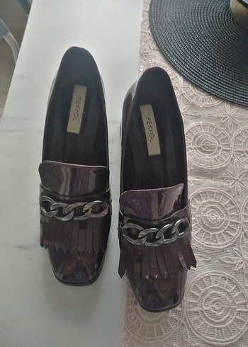 Ipekyol bordo Zincirli Püsküllü Deri Klasik Ayakkabı - Görsel 2