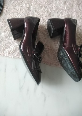 Ipekyol bordo Zincirli Püsküllü Deri Klasik Ayakkabı - Görsel 3