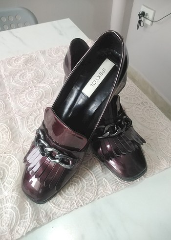 Ipekyol bordo Zincirli Püsküllü Deri Klasik Ayakkabı - Görsel 4