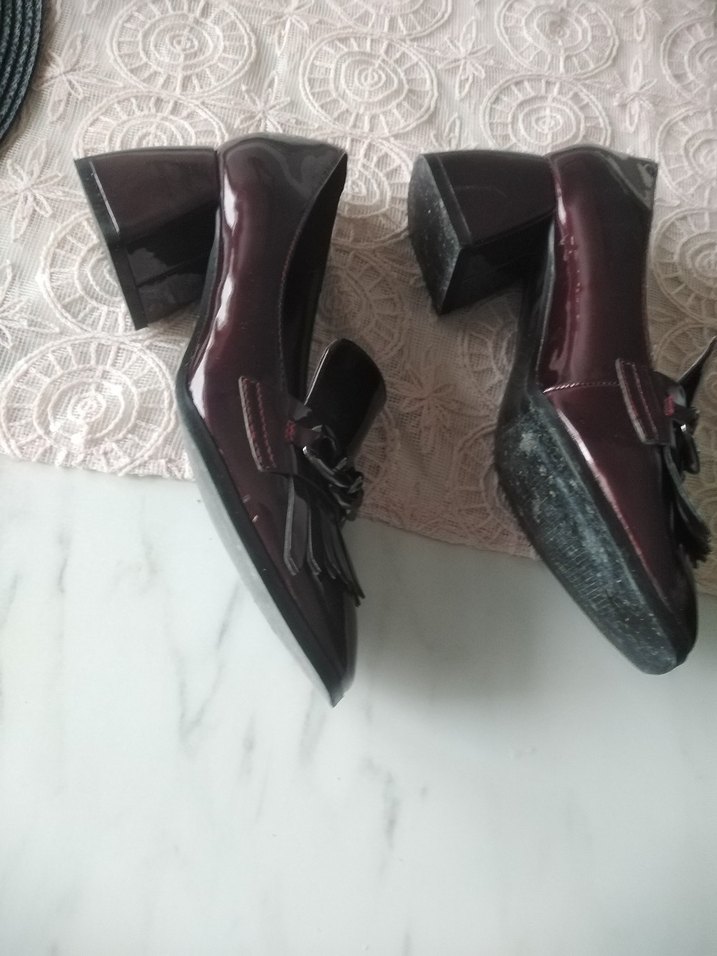 Ipekyol bordo Zincirli Püsküllü Deri Klasik Ayakkabı - Görsel 3