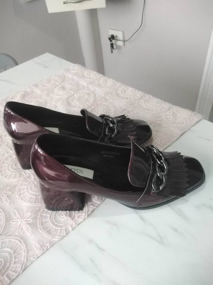 Ipekyol bordo Zincirli Püsküllü Deri Klasik Ayakkabı - Görsel 5