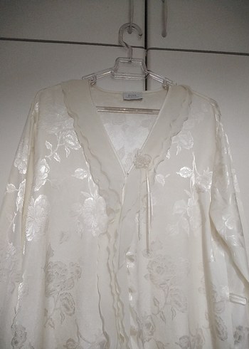 Beyaz Midi Kadın Sabahlık - Görsel 2