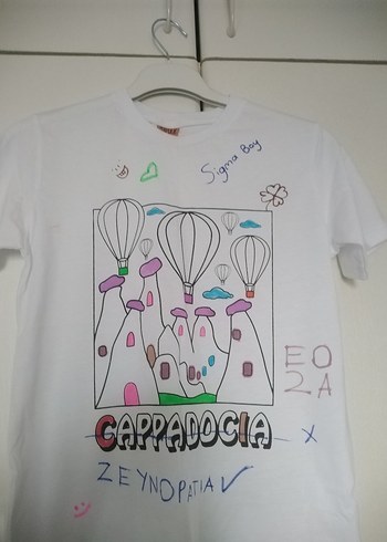 Beyaz Baskılı Kız Çocuk Tişörtü - Görsel 2