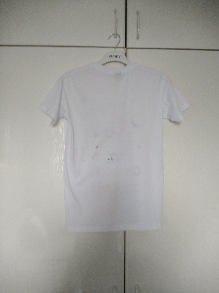 Beyaz Baskılı Kız Çocuk Tişörtü - Görsel 3