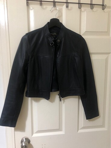 Massimo dutti gerçek deri biker ceket