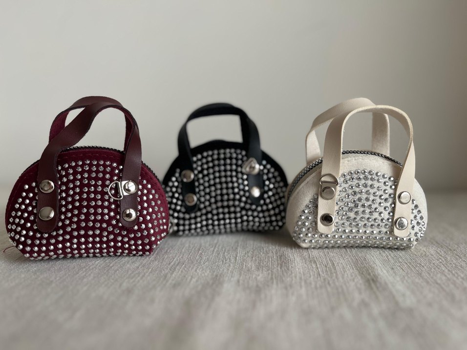 Burgundy Deri Tokalı Punk Çanta - Görsel 3