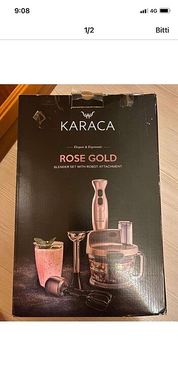 Karaca Rose Gold Blender Seti