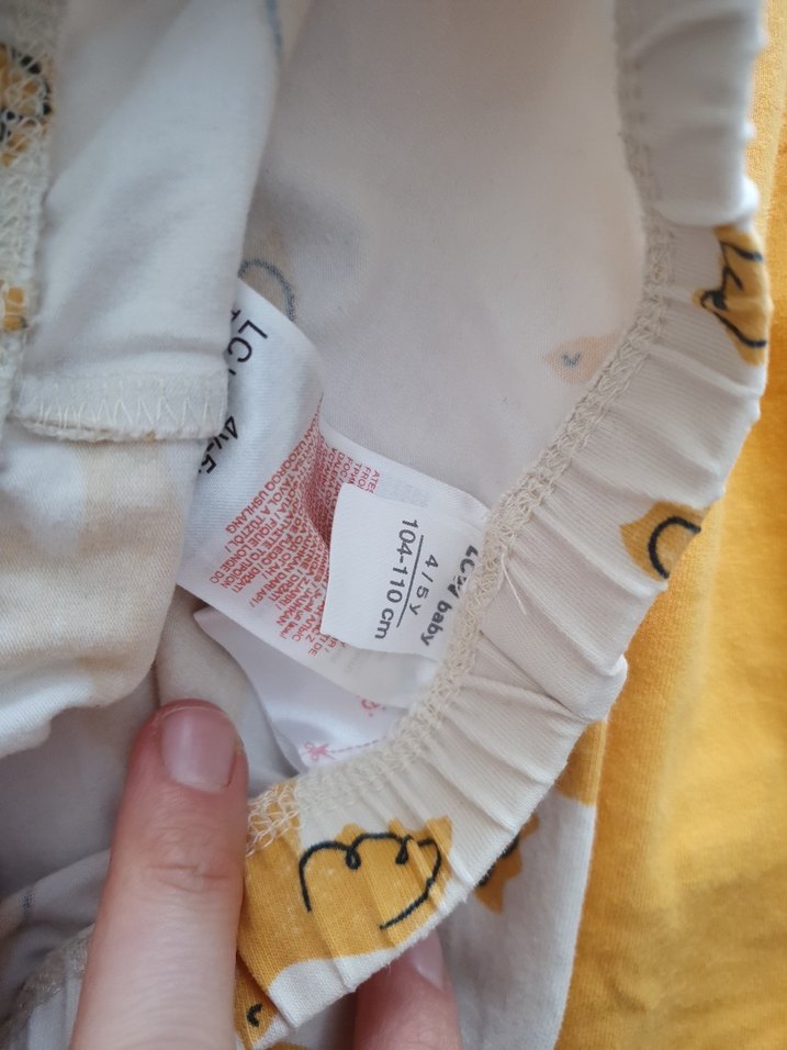 Kız Çocuk Sarı Ve Desenli Pamuklu Tayt - Görsel 4