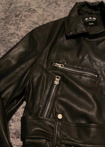 Kadın Siyah Deri Ceket - Görsel 2