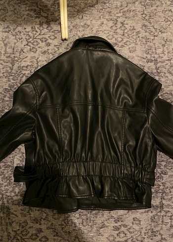 Kadın Siyah Deri Ceket - Görsel 5