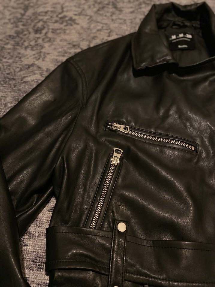 Kadın Siyah Deri Ceket - Görsel 2