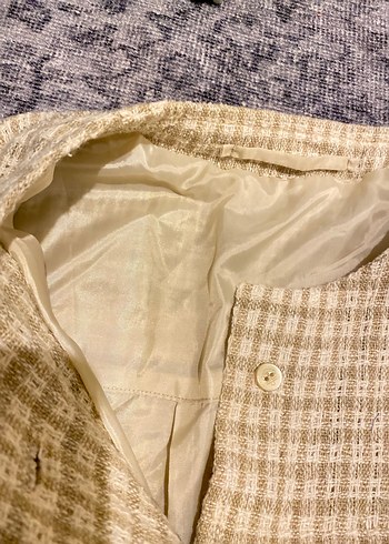 Bej Midi Keten Kadın ceket - Görsel 4