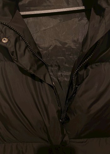 Siyah Fermuarlı Kadın Midi şişme Yelek - Görsel 2