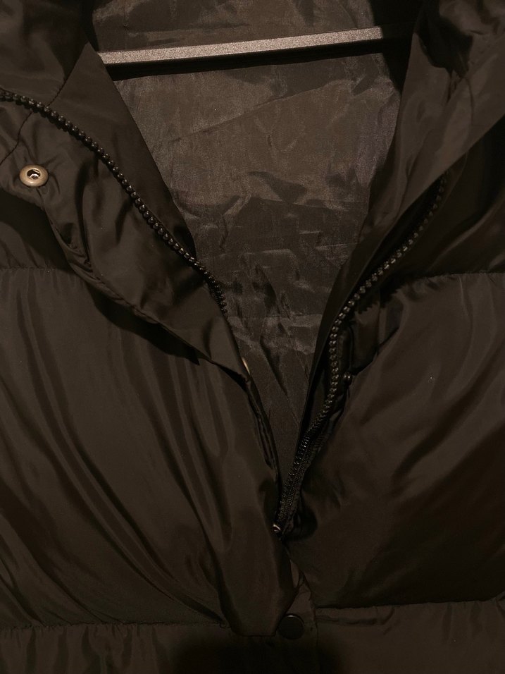 Siyah Fermuarlı Kadın Midi şişme Yelek - Görsel 2