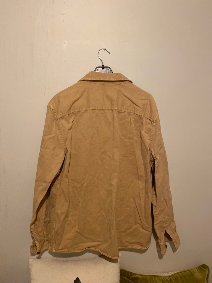 Bej Düğmeli Uzun Kollu Erkek Gömlek - Görsel 4