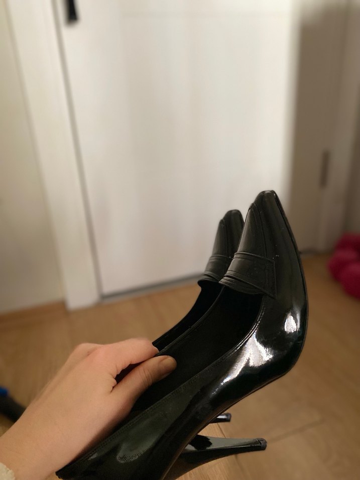 Siyah Rugan Tokalı Stiletto Topuklu Kadın Ayakkabı - Görsel 2