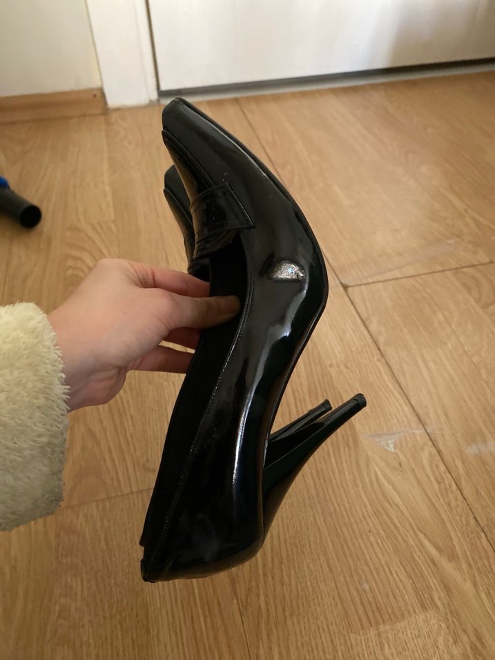 Siyah Rugan Tokalı Stiletto Topuklu Kadın Ayakkabı - Görsel 5