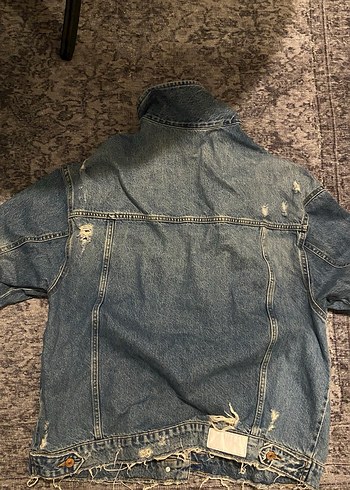 Düğmeli Oversize Kadın Kot Ceket - Görsel 3