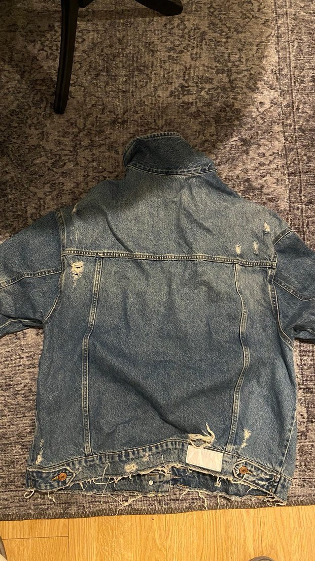 Düğmeli Oversize Kadın Kot Ceket - Görsel 3