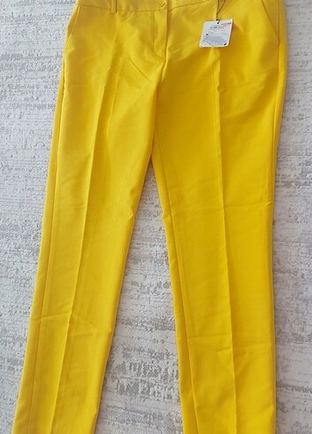 limon sarısı kumaş pantolon 