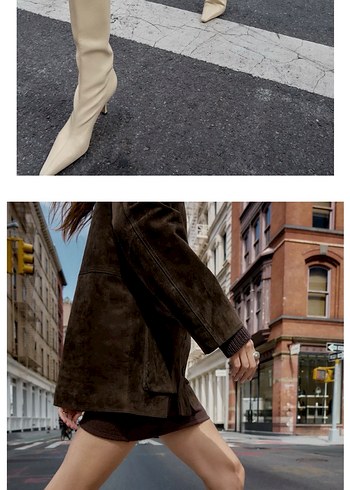 Süet Kadın Dizüstü Blok Topuklu Çizme - Görsel 3