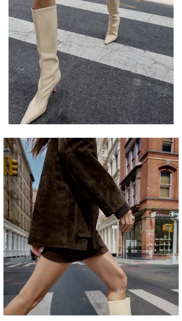 Süet Kadın Dizüstü Blok Topuklu Çizme - Görsel 3